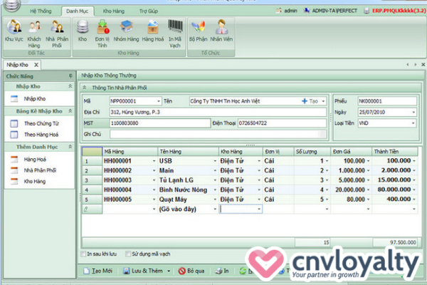 phần mềm quản lý kho miễn phí vĩnh viễn